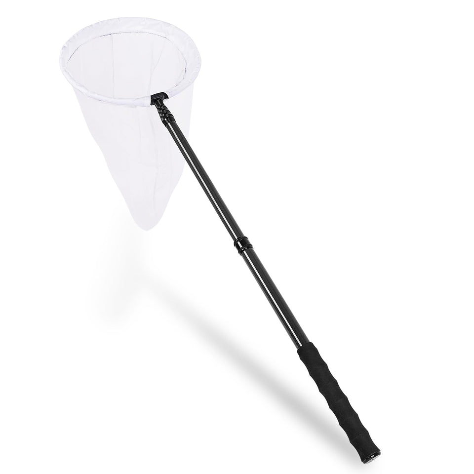 DOBEN butterfly net with carbon fiber pole, ultra-light for long outdoor use.