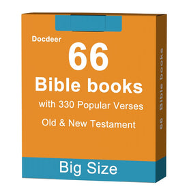 Docdeer Bible 66 Books Flash Cards cover with durable laminated matte finish for long use.