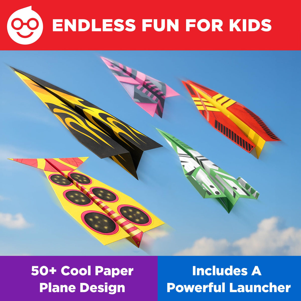 Doctor Jupiter 50 airplane sheets offer five designs for creative flight experiments