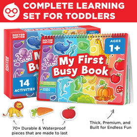 Doctor Jupiter Busy Book activities spread engages early learners on the go.