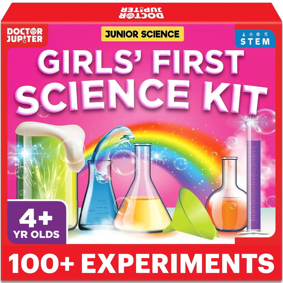 Doctor Jupiter first science kit box opened inviting hands-on exploration for young learners.