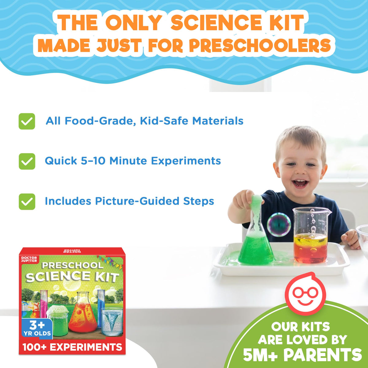 Doctor Jupiter Preschool Science Kit illustrated instructions page for easy use