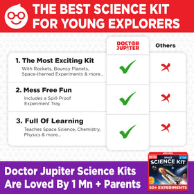 Doctor Jupiter Space Science Toy neatly pre-measured materials for mess-free play