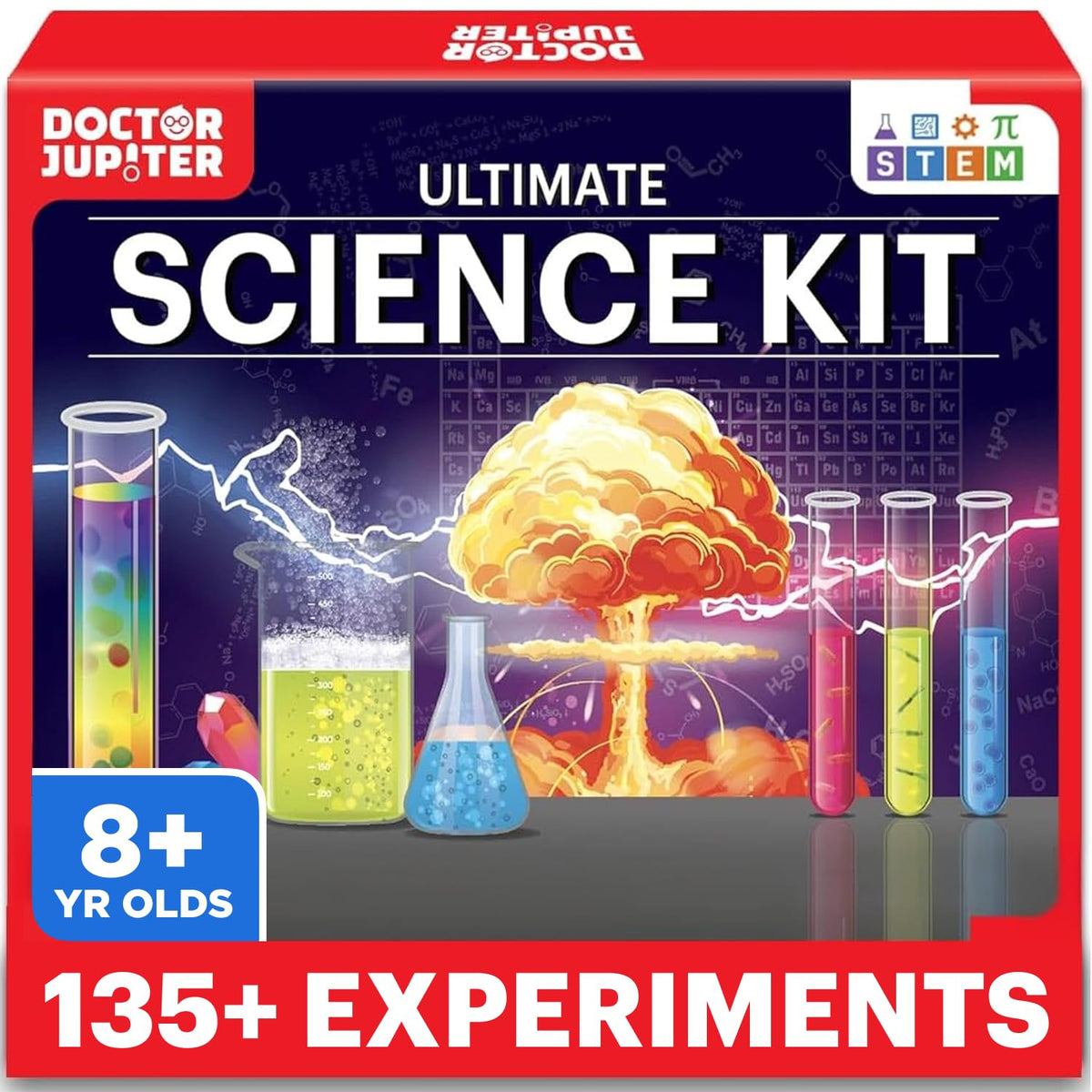 Doctor Jupiter Ultimate Science Kit packaging highlights complete contents for curious kids