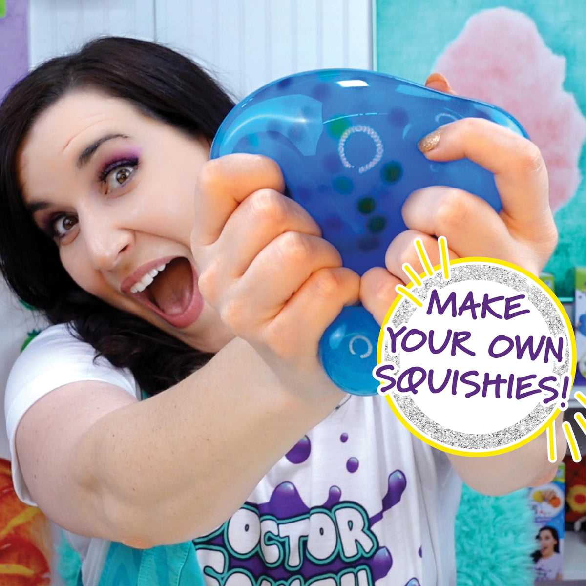 Doctor Squish glitter station highlights sparkly decorations for squishies