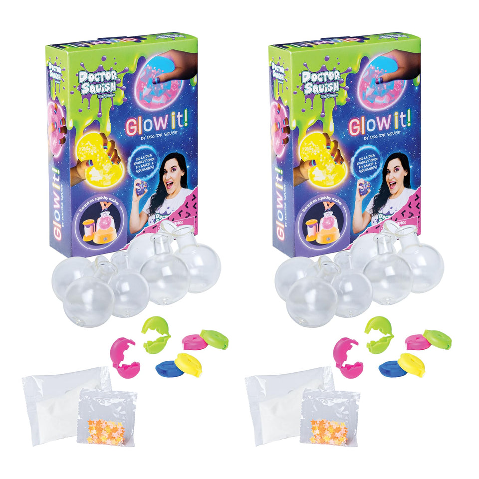 Doctor Squish Neon refill with six TPR balloons for glow squishies