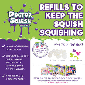 Doctor Squish reusable clips securing squishy closures for durability