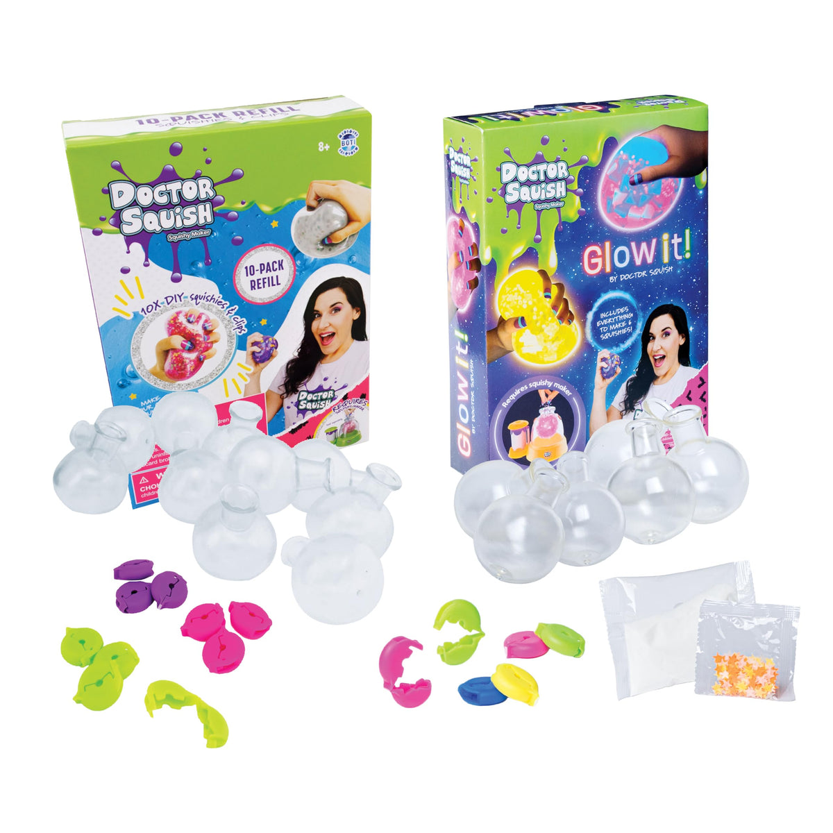 Doctor Squish standard refill bottles enable vibrant squishy patterns.