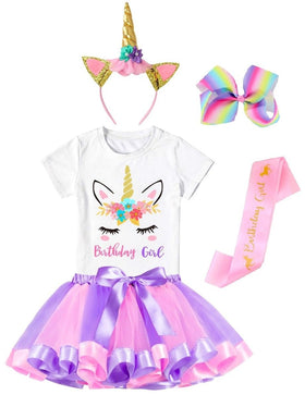 Doctor Unicorn birthday tutu set—soft, breathable comfort for playtime.