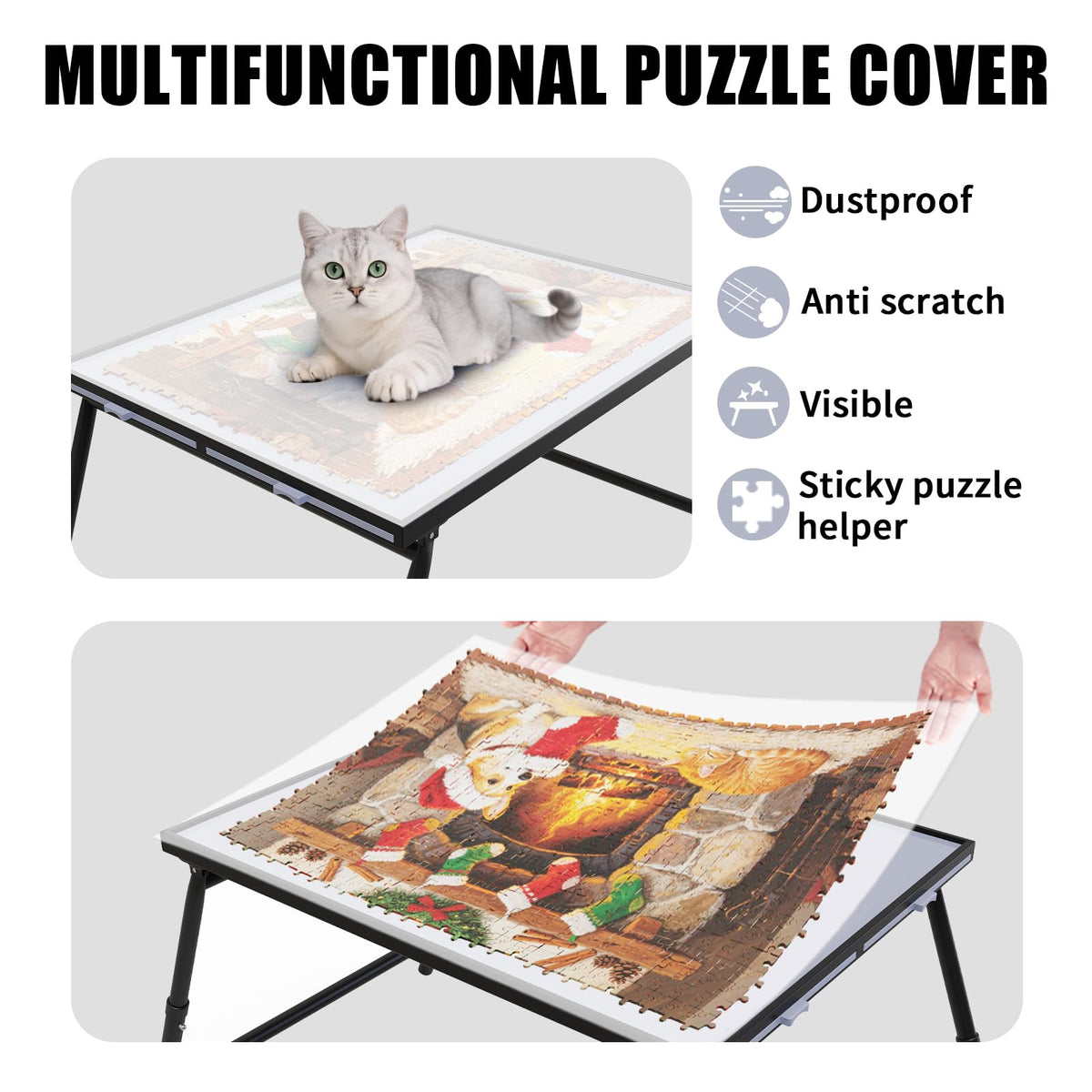 Doerpuz Puzzle Table aluminum-frame provides durable, lightweight construction