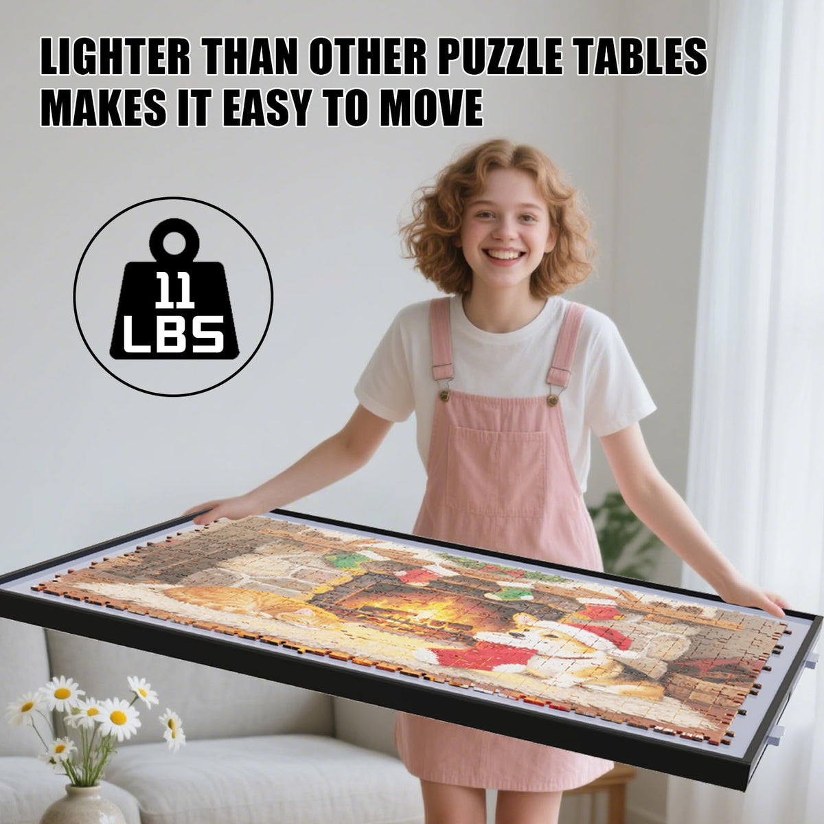 Doerpuz Puzzle Table with-drawers keeps puzzle pieces organized