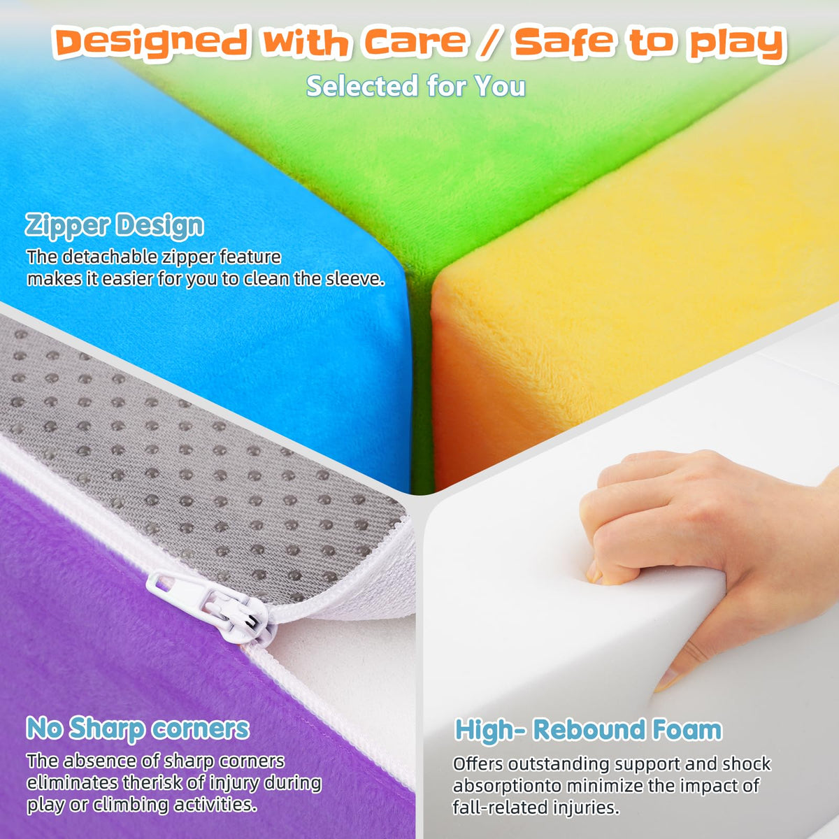 Kids enjoying indoor play with the Dogern 6-piece foam block set.