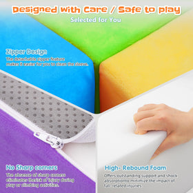 Kids enjoying indoor play with the Dogern 6-piece foam block set.