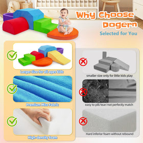 Removable machine-washable covers on Dogern climbing blocks for easy cleanup.