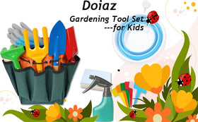 Doiaz Kidz Gardening Tool Set tote bag keeps tools organized