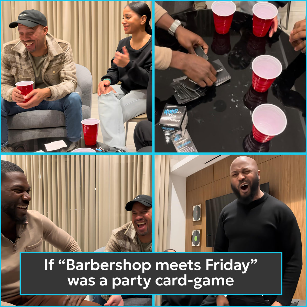 Doin' The Most Hood You Rather game night setup on a table with snacks.