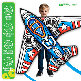 Doinfly fighter kite set demonstrates simple two-piece assembly for kids