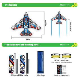 Doinfly fighter kite set uses durable materials for longer flights