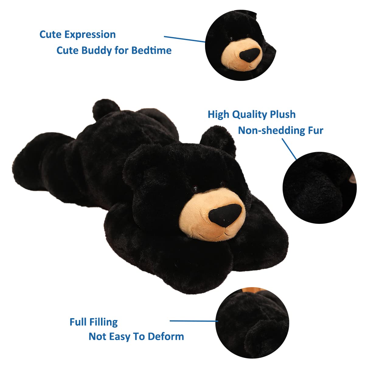 Doireum weighted bear back view with soft fabric and sturdy stitching