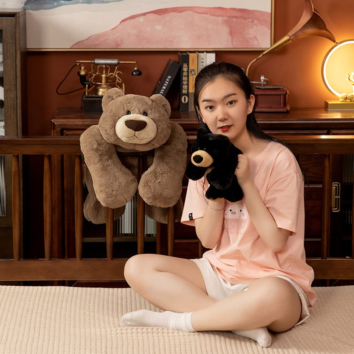 Doireum black bear plush is versatile for play, cuddle, or decor