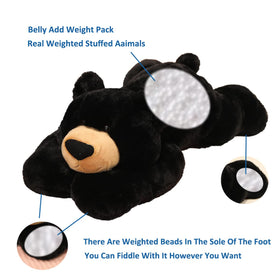 Doireum weighted bear side view ideal as a supportive cozy pillow