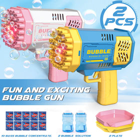 Dolanus bubble gun pink pack for indoor and outdoor bubble fun.