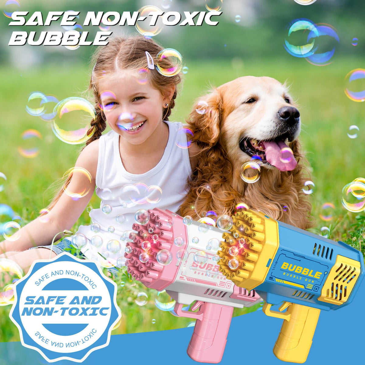 Dolanus bubble solution refill pack keeps bubbles flowing.