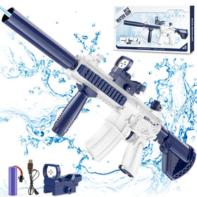 Dolanus electric water gun blue front view with long-range spray for summer fun