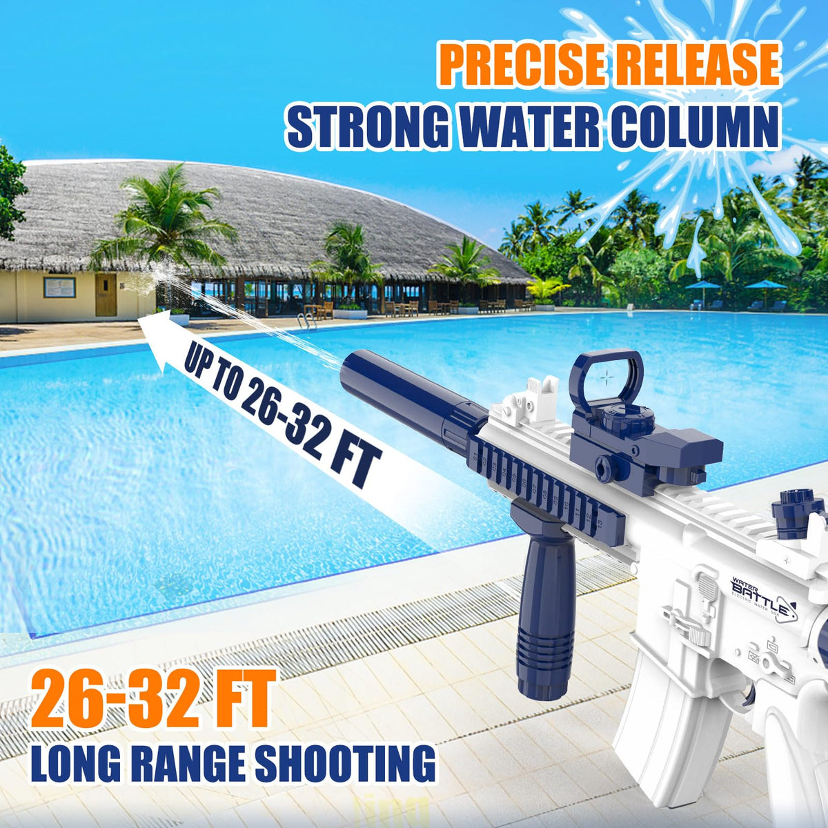 Dolanus electric water gun blue rapid-fire action in motion