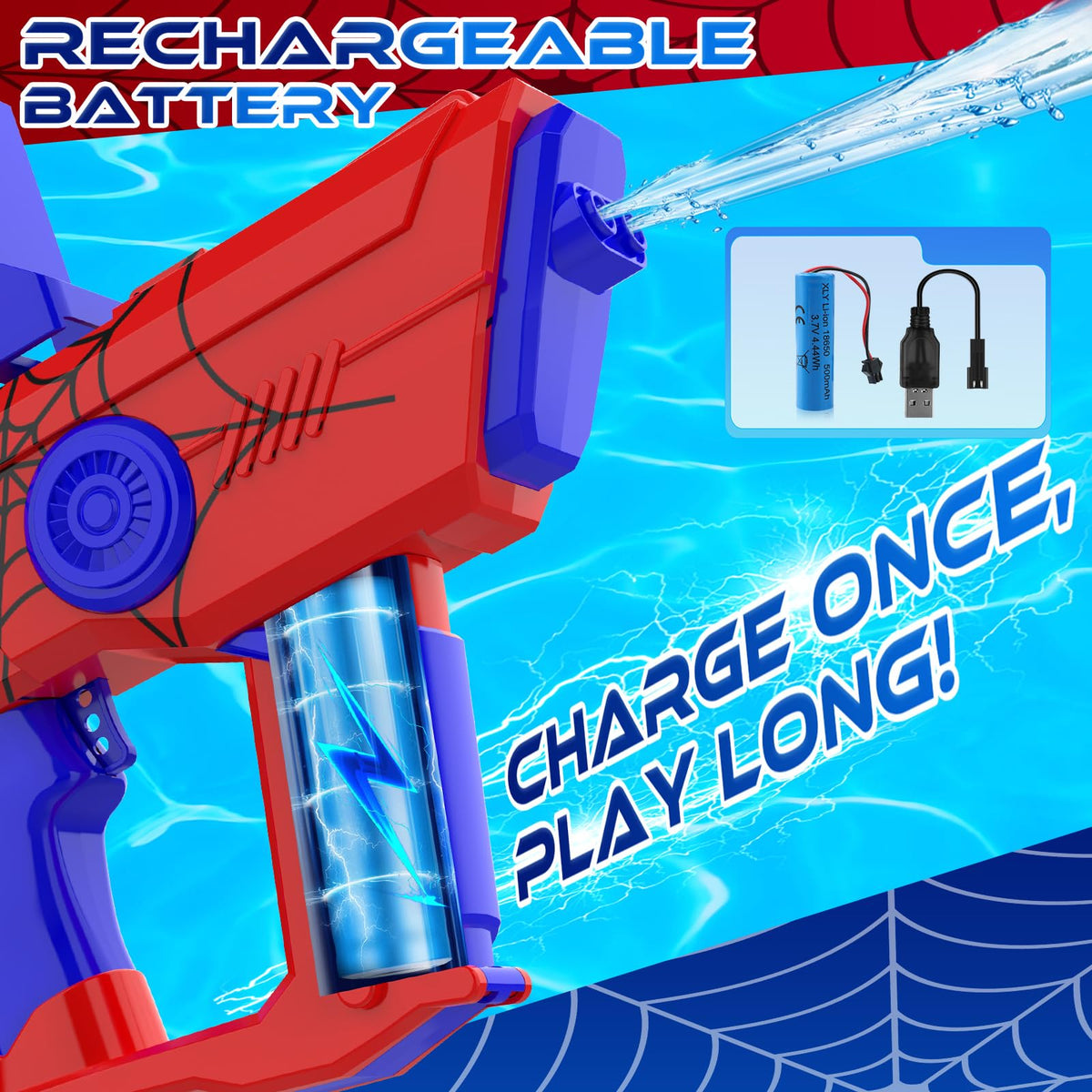 Dolanus electric water gun rechargeable battery powers longer sessions