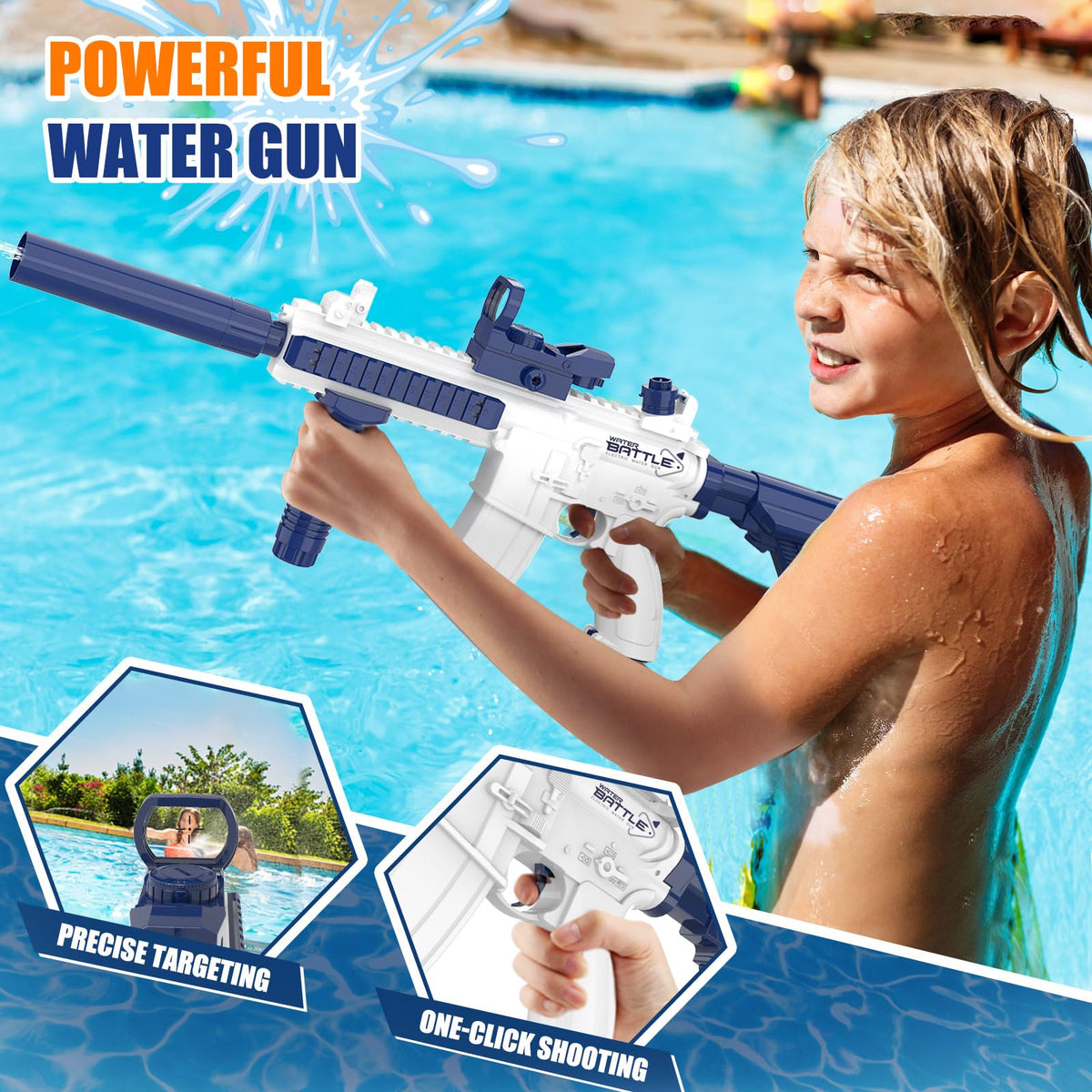 Dolanus electric water gun universal bottle port for quick refills