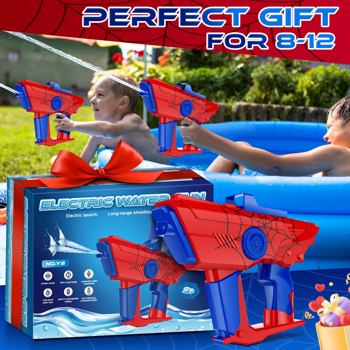 Dolanus electric water gun waterproof battery compartment protects electronics