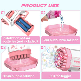 Extra bubble solution bottle for extended playtime