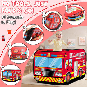 Dolanus Fire Truck Play Tent sturdy steel frame keeps shape during use