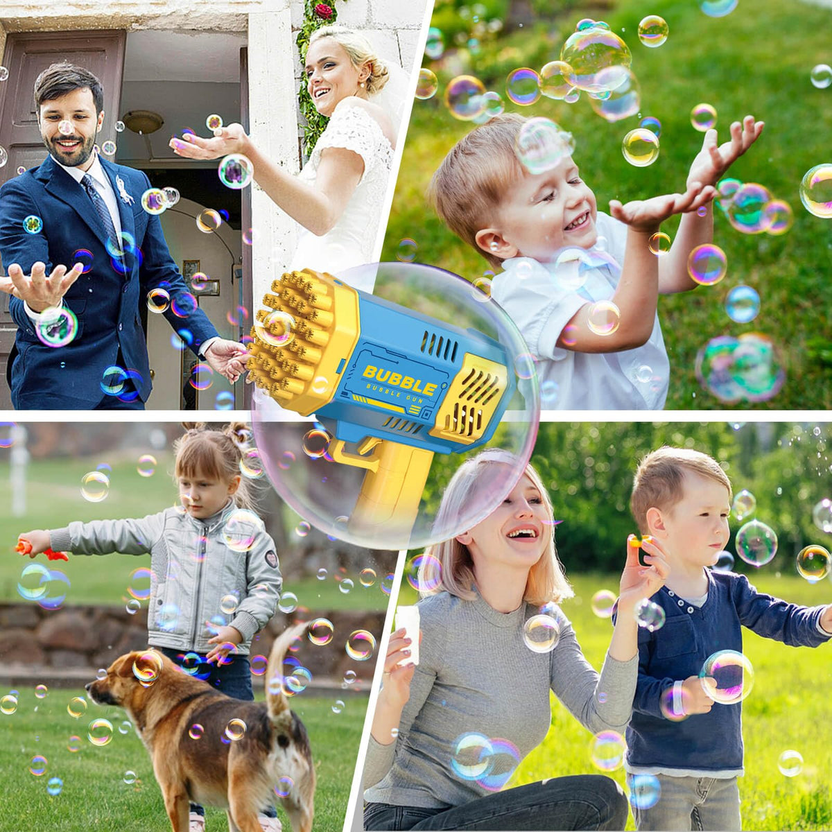 Kids play indoors with Dolanus bubble gun for cozy fun.