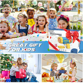 Children enjoy bubble play outdoors with Dolanus bubble guns.