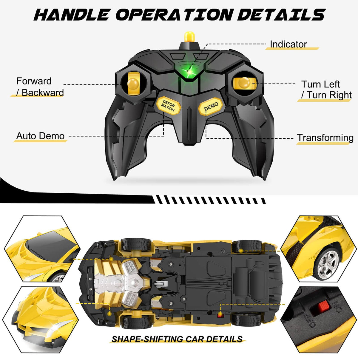 Dolanus transforming RC car offers quick one-touch transformation for easy use