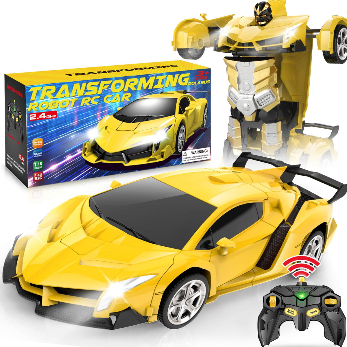 Dolanus remote-control car transforming vehicle mode for action-packed play