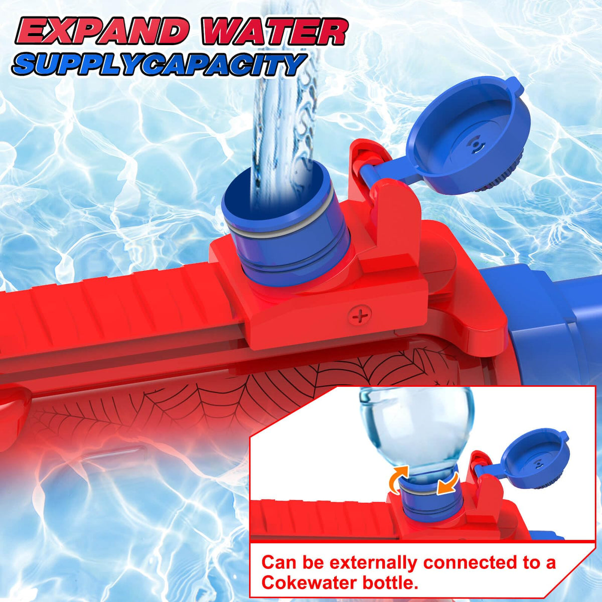 Dolanus Spider Water Blaster battery-safe features protect power source