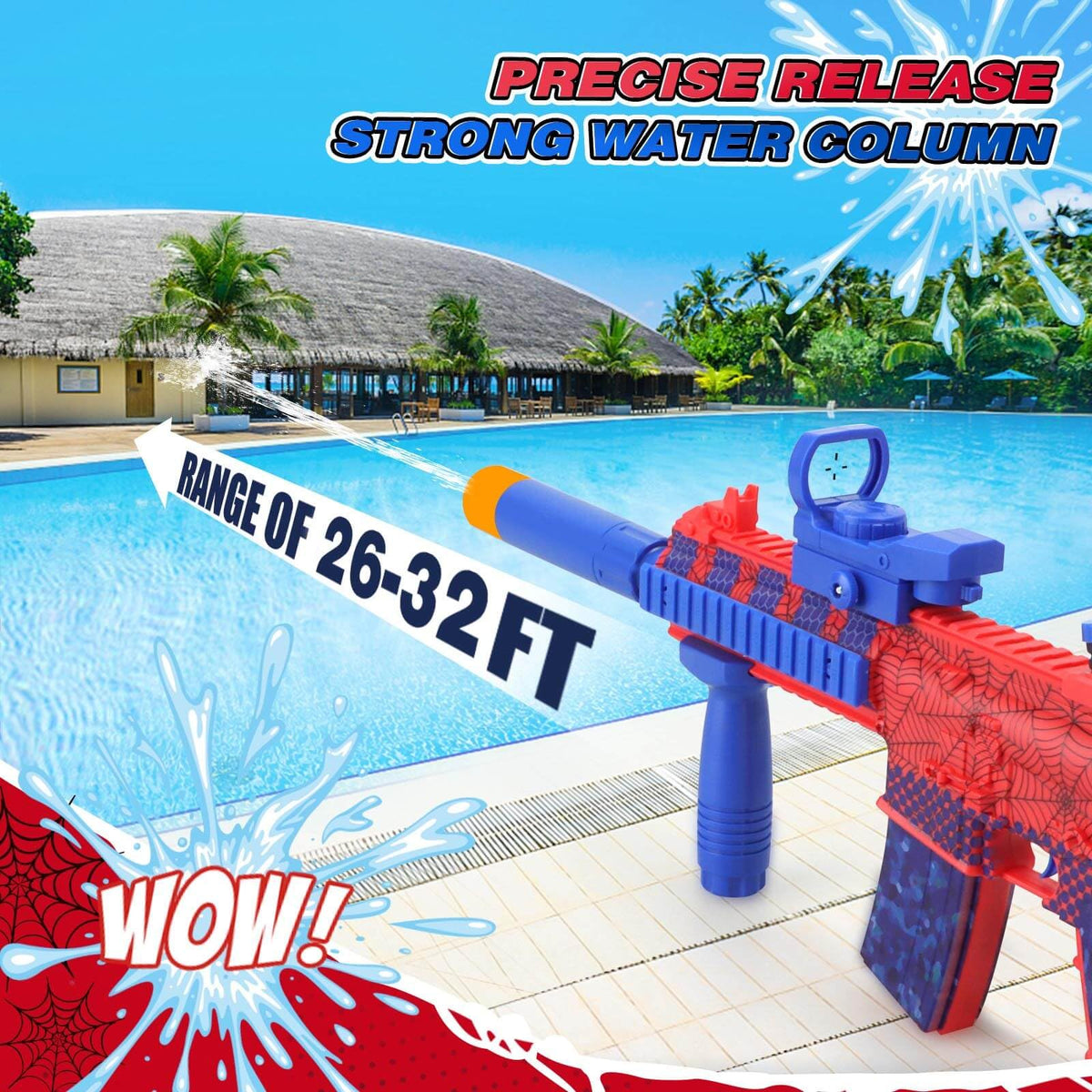 Dolanus Spider Water Blaster during beach battle showing long-range spray