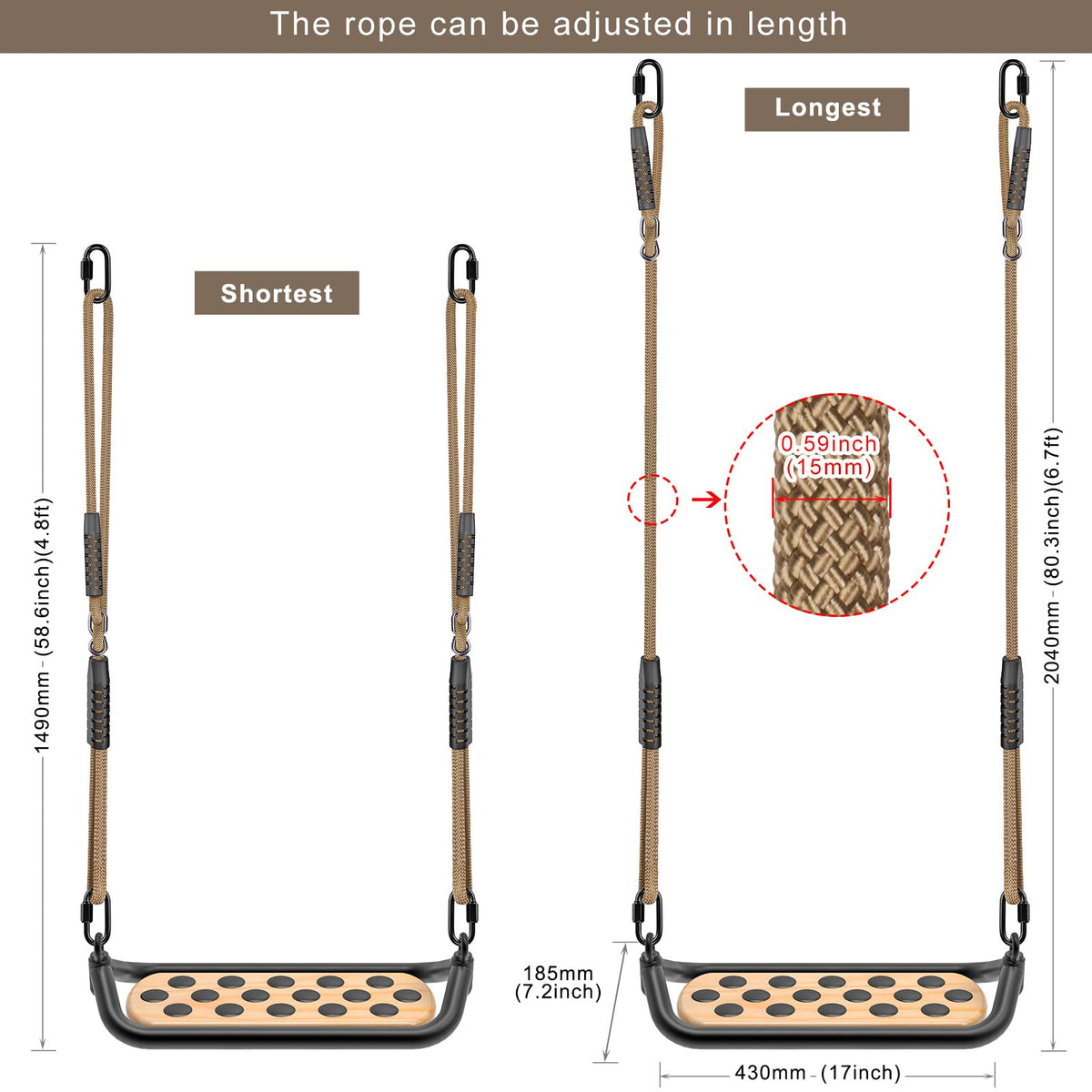 Dolibest includes two carabiners for quick, secure setup