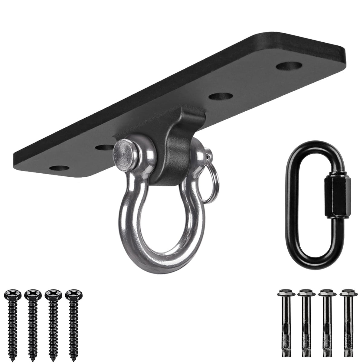 Dolibest ceiling mount swing hook base provides a secure porch anchor.