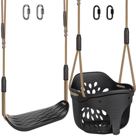 Dolibest heavy-duty bucket swing with high-back seat provides stable toddler support