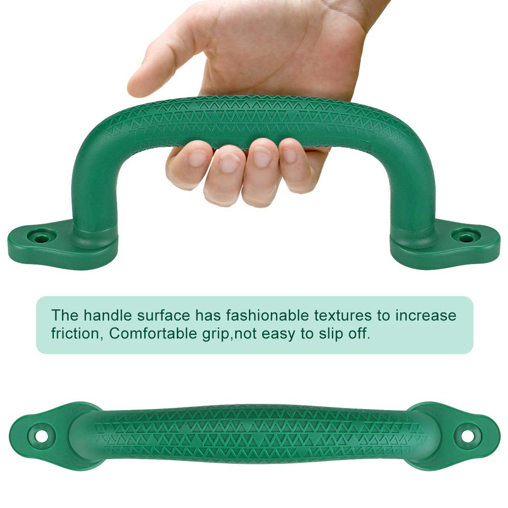 Dolibest tree house handrail in green adds secure climbing support outdoors.