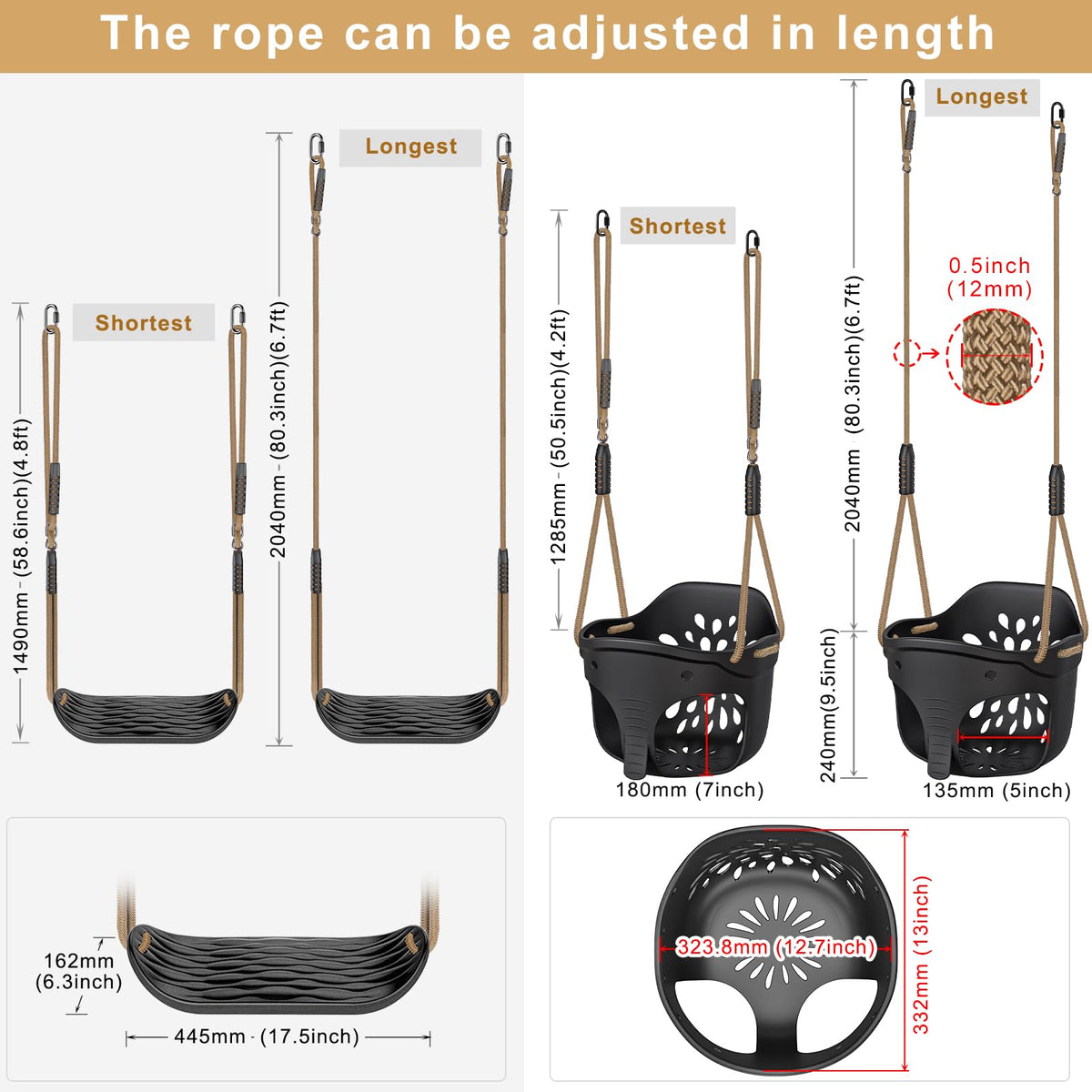 Dolibest weather-resistant EVA plastic with nylon rope for outdoor use