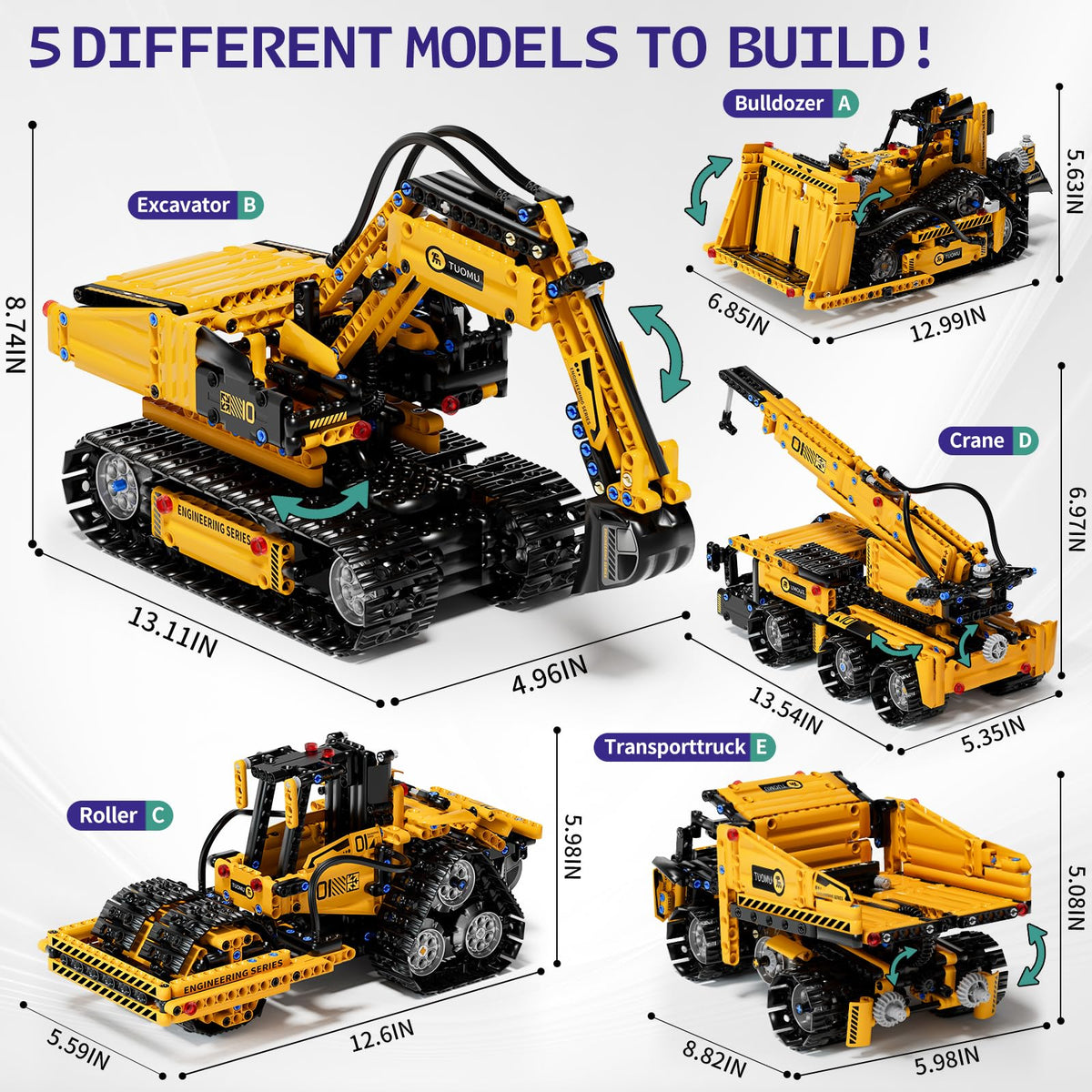 DOLIVE 5-in-1 crane with movable parts for interactive play