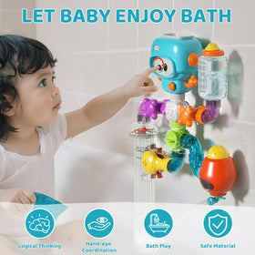 DOLIVE bath toys water tower demonstrating cascading water for hands-on exploration