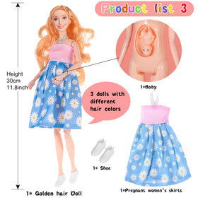 Dollbie tiny babies fit inside the bellies for nurturing scenes