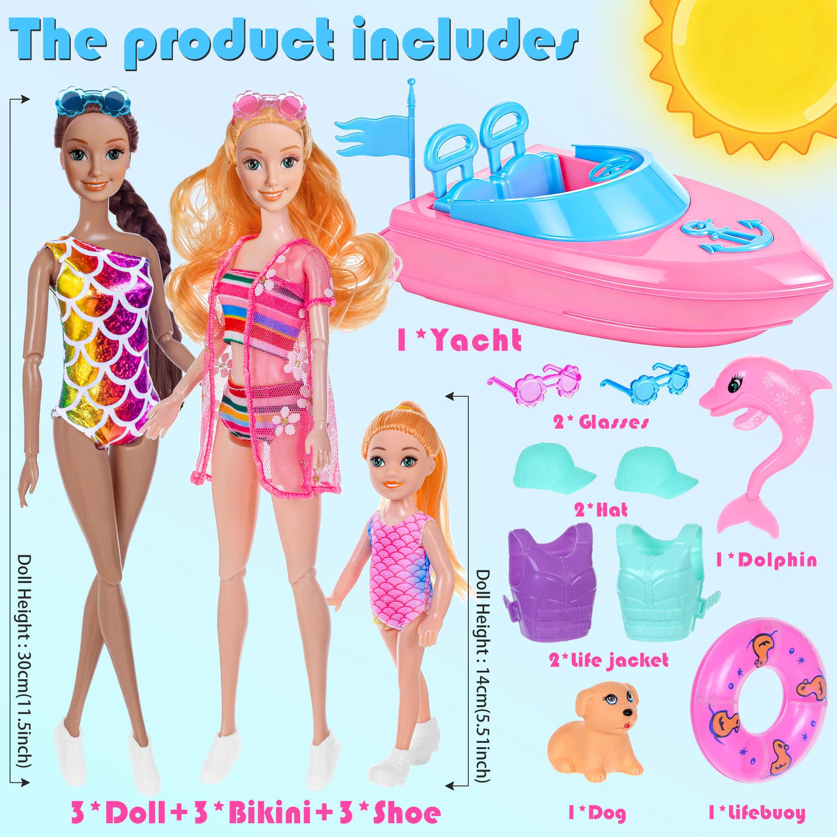 Dollbie cute puppy toy enhances beach storylines during playtime