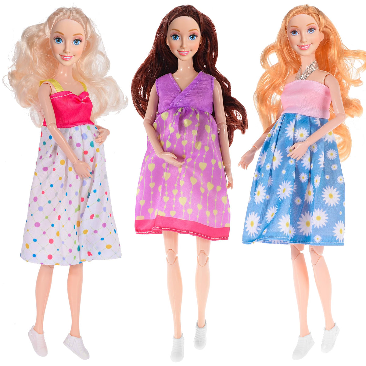 Dollbie 11.5 inch pregnant dolls set with interchangeable bellies for creative play